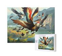 Poezjzw The Birds Are Dancing. Adult Classic Jigsaw 500 Pieces Wooden Puzzle Modern Home Decor Intellectual Game 52 X 38 Cm