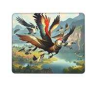 Poezjzw The Birds are Dancing. Pattern Mouse Pad Non-Slip Rubber Stitched Edges Waterproof Gaming Mouse Mat for Desk Gaming Work Wireless Mice 7 X 8.6 in