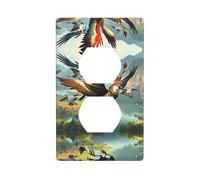 Poezjzw The Birds are Dancing. Pattern Outlet Covers Wall Plate Light Switch Plate Decorative for Kitchen Bathroom Bedroom Farmhouse Decor