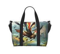 Poezjzw The Birds Are Dancing. Travel Duffle Bag Weekender Carry On Tote Bags For Women Hospital Bags For Labor And Delivery Overnight Luggage Bag, Black, One Size, Black, One Size