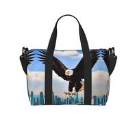 Poezjzw The Eagle With Wings Travel Duffle Bag Weekender Carry On Tote Bags For Women Hospital Bags For Labor And Delivery Overnight Luggage Bag, Black, One Size, Black, One Size