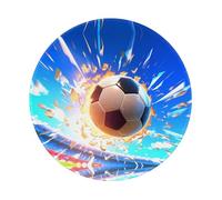 POEZJZW The Flying Soccer Ball Pattern Round Mouse Pad Desktop Protection Mat with Non-Slip Rubber Base 7.9Ã-7.9 in for Home and Office
