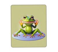 POEZJZW The Funny Frog Doing Yoga Pattern Mouse Pad Non-Slip Rubber Stitched Edges Waterproof Gaming Mouse Mat for Desk Gaming Work Wireless Mice 8.3 X 10.3 in