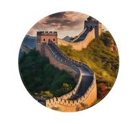 POEZJZW The Great Wall of China Pattern Round Mouse Pad Desktop Protection Mat with Non-Slip Rubber Base 7.9Ã-7.9 in for Home and Office