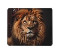 POEZJZW The Lion'S Gaze Textured Mouse Pad, Rubberized Locking Edge Anti-Slip Mouse Pad For Office Gaming Computer Laptop 7 X 8.6 In