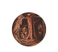 Poezjzw The Man In The Treehouse Pattern Car Air Fresheners 4 Pcs Round Shape Hanging Aromatherapy Tablets Scented Fresheners For Bedroom Bathroom