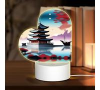 POEZJZW The Pearl of The Ori Pattern Heart Shape Acrylic Night Light with USB Cable Adjustable 3 Colors for Restaurant Bar Cafe