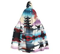 POEZJZW The Pearl Of The Ori Pattern Hooded Cloak Robe Costume For Adult Men Women Christmas Hoodies Cape Cosplay Costumes