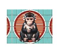 POEZJZW The Silent Monkey Pattern Flannel Blanket 50"X40" Bed Blankets for Sofa Bed Couch, Movie Night, Camping, and Travel