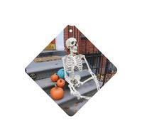 Poezjzw Thinking Skeleton Pattern Car Air Fresheners 4 Pcs Square Hanging Aromatherapy Tablets Scented Fresheners For Bedroom Closet Shoe