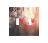 Poezjzw Three Hearts Pattern Decorative Light Switch Plate Covers 2 Gang Wall Plate Double Toggle Switch Cover 4.5 X 4.5 in