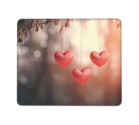 Poezjzw Three Hearts Pattern Mouse Pad Non-Slip Rubber Stitched Edges Waterproof Gaming Mouse Mat for Desk Gaming Work Wireless Mice 10 X 12 Inch