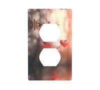 Poezjzw Three Hearts Pattern Outlet Covers Wall Plate Light Switch Plate Decorative for Kitchen Bathroom Bedroom Farmhouse Decor