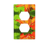 Poezjzw Tiger Lily Pattern Light Switch Cover Outlet Cover Duplex Outlet Decorative Wall Plate Decorative Wall Plate Size 4.5x2.76 Inch