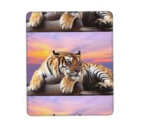 Poezjzw Tiger Lying On Wood Pattern Mouse Pad Office Laptop Computer Desk Wireless Mouse Non Slip Rubber Base Washable 8.3 X 10.3 in Keyboard Pad