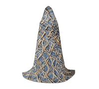 POEZJZW Tiny Threads Pattern Hooded Cloak Robe Costume Cloak For Adult Men Women Christmas Hoodies Cape Cosplay Costumes M