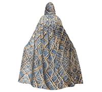 POEZJZW Tiny Threads Pattern Hooded Cloak Robe Costume For Adult Men Women Christmas Hoodies Cape Cosplay Costumes