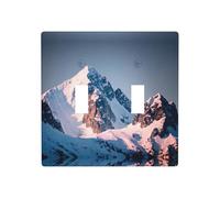 Poezjzw Top of The Snowy Mountain Pattern Decorative Light Switch Plate Covers 2 Gang Wall Plate Double Toggle Switch Cover 4.5 X 4.5 in