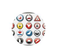 Poezjzw Traffic Symbols In E Pattern Car Air Fresheners 4 Pcs Round Shape Hanging Aromatherapy Tablets Scented Fresheners For Bedroom Closet Shoe