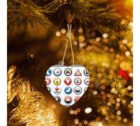 Poezjzw Traffic Symbols In E Pattern Ceramic Christmas Ornament Heart Hanging Pendant Gifts For Xmas Holidays, Ornaments For Home Decor