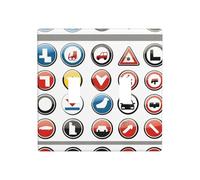 Poezjzw Traffic Symbols in E Pattern Decorative Light Switch Plate Covers 2 Gang Wall Plate Double Toggle Switch Cover 4.5 X 4.5 in