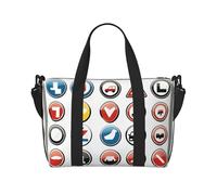 Poezjzw Traffic Symbols In E Travel Duffle Bag Weekender Carry On Tote Bags For Women Hospital Bags For Labor And Delivery Overnight Luggage Bag, Black, One Size, Black, One Size