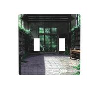 Poezjzw Tranquil Book House Pattern Decorative Light Switch Plate Covers 2 Gang Wall Plate Double Toggle Switch Cover 4.5 X 4.5 in