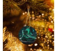 Poezjzw Traveling Magic Shoes Pattern Ceramic Christmas Ornament Round Hanging Pendant Gifts For Xmas Holidays, Ornaments For Home Decor