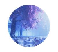POEZJZW Tree After Rain Pattern Round Mouse Mat, Cute Mouse Pad, Non-Slip Rubber Base With Stitched Edge, Small Size 7.9 X 7.9 Inch