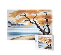 Poezjzw Tree At The Water'S Edge Classic Jigsaw 300 Pieces Wooden Puzzle Modern Home Decor Intellectual Game 28x 40cm