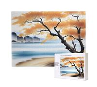 Poezjzw Tree At The Water'S Edge Classic Jigsaw 500 Pieces Wooden Puzzle Modern Home Decor Intellectual Game 38x 52cm