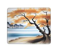 Poezjzw Tree at The Water'S Edge Pattern Mouse Pad Non-Slip Rubber Stitched Edges Waterproof Gaming Mouse Mat for Desk Gaming Work Wireless Mice 7.9 X 9.5 in