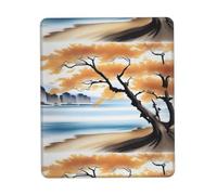 Poezjzw Tree at The Water'S Edge Pattern Mouse Pad Non-Slip Rubber Stitched Edges Waterproof Gaming Mouse Mat for Desk Gaming Work Wireless Mice 7 X 8.6 in