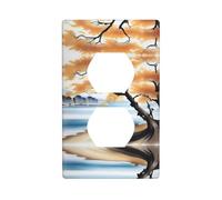 Poezjzw Tree at The Water'S Edge Pattern Outlet Covers Wall Plate Light Switch Plate Decorative for Kitchen Bathroom Bedroom Farmhouse Decor