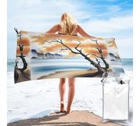 POEZJZW Tree At The Water'S Edge Printed Bath Towel Microfiber Absorbent Towels Use As Bath Fitness, Bathroom, Shower, Sports, Yoga Towel 31.5"X63"