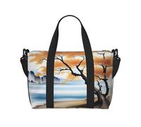 Poezjzw Tree At The Water'S Edge Travel Duffle Bag Weekender Carry On Tote Bags For Women Hospital Bags For Labor And Delivery Overnight Luggage Bag, Black, One Size