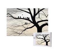 Poezjzw Tree Birds Barren Tr Adult Classic Jigsaw 1000 Pieces Wooden Puzzle Modern Home Decor Intellectual Game 75x50cm