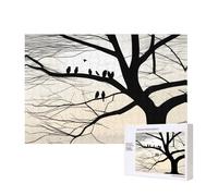 Poezjzw Tree Birds Barren Tr Adult Classic Jigsaw 300 Pieces Wooden Puzzle Modern Home Decor Intellectual Game 40 X 28 Cm