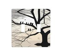 Poezjzw Tree Birds Barren Tr Pattern Decorative Light Switch Plate Covers 2 Gang Wall Plate Double Toggle Switch Cover 4.5 X 4.5 in