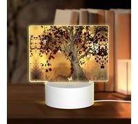 POEZJZW Tree Butterflies Pattern Led Lamp Base Night Light Acrylic USB 3 Mode for Room Cafe Bar Birthday Party