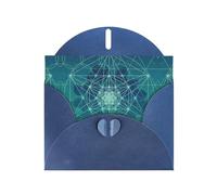 POEZJZW Tree Of Life Space Icon Patterned Pearl Paper Blank Greeting Card Suitable For Birthday Wedding Party Invitation With Blue Envelope