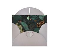 POEZJZW Tropical Greenery Pearl Paper Christmas Cards, With Gray Envelopes, Thank You Cards, Wedding, Valentine'S Day Cards 10-Count