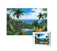 Poezjzw Tropical Sky Ecology Adult Classic Jigsaw 1000 Pieces Wooden Puzzle Modern Home Decor Intellectual Game 75x50cm