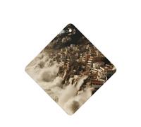 Poezjzw Tsunami Coming Pattern Car Air Fresheners 4 Pcs Square Hanging Aromatherapy Tablets Scented Fresheners For Bedroom Closet Shoe