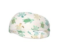 Poezjzw Turtle Write Pattern Sports Headband Suitable For Running Yoga Elasticated Moisture Wicking Hairband