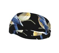 Poezjzw Two Birds Pattern Sports Headband Suitable For Running Yoga Running Cycling Elastic Moisture Band
