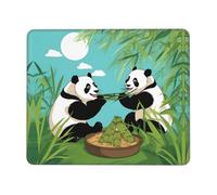 POEZJZW Two Cute Big Pandas Pattern Mouse Pad Non-Slip Rubber Stitched Edges Waterproof Gaming Mouse Mat for Desk Gaming Work Wireless Mice 7.9 X 9.5 in