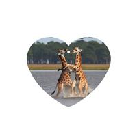 Poezjzw Two Giraffes Fighting Pattern Car Air Fresheners 6 Pcs Heart Shape Hanging Aromatherapy Tablets Scented Fresheners For Bedroom Closet Shoe