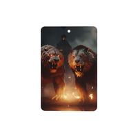 Poezjzw Two Monsters Pattern Car Air Fresheners 4 Pcs Rectangle Hanging Aromatherapy Tablets Scented Fresheners For Bedroom Closet Shoe