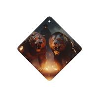 Poezjzw Two Monsters Pattern Car Air Fresheners 6 Pcs Square Hanging Aromatherapy Tablets Scented Fresheners For Bedroom Closet Shoe